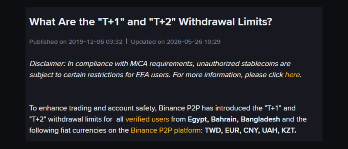 Binance Withdrawal Limit Kitni Hai? Account Level, 24 Ghante Ka Freeze Aur Network Ki Hadd